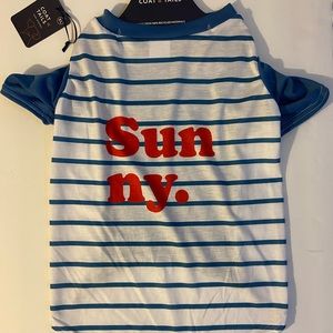 Blue and white strip dog shirt NWT x-large